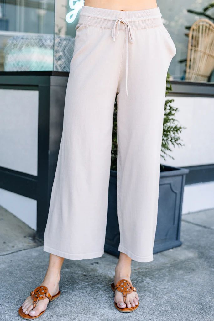 In The Know Taupe Brown Wide Leg Crop Pants | The Mint Julep Boutique