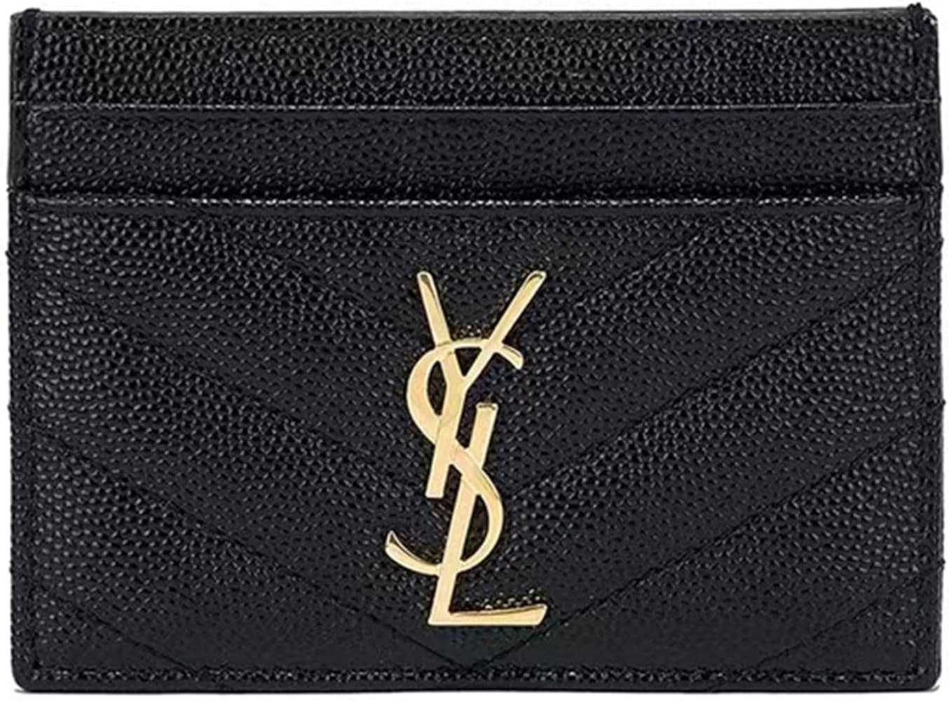 Card Holder, Black Leather, Gold Logo, Compact Wallet | Amazon (US)