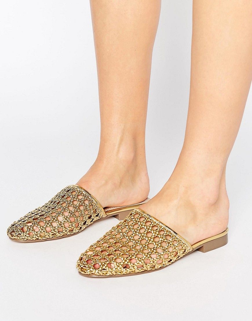 ASOS MARBLES Woven Mules - Gold | ASOS US