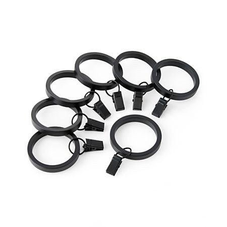 CB Matte Black Curtain Rings, Set of 7 | Crate & Barrel