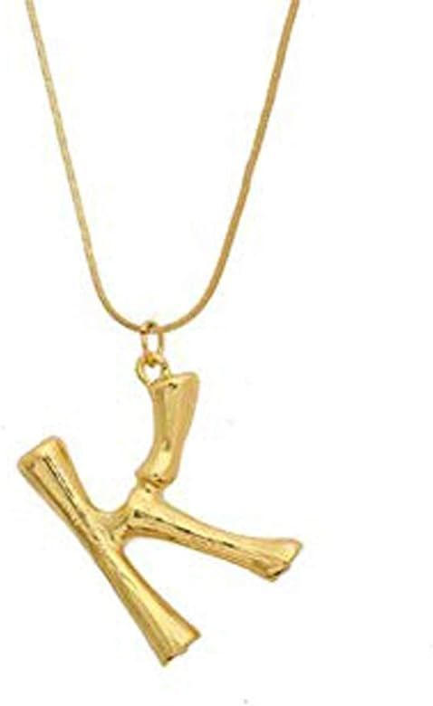 Chic Bamboo A to Z 26 Alphabet Letter Necklace Women Initial Name Pendant Necklace Runway Jewelry | Amazon (US)