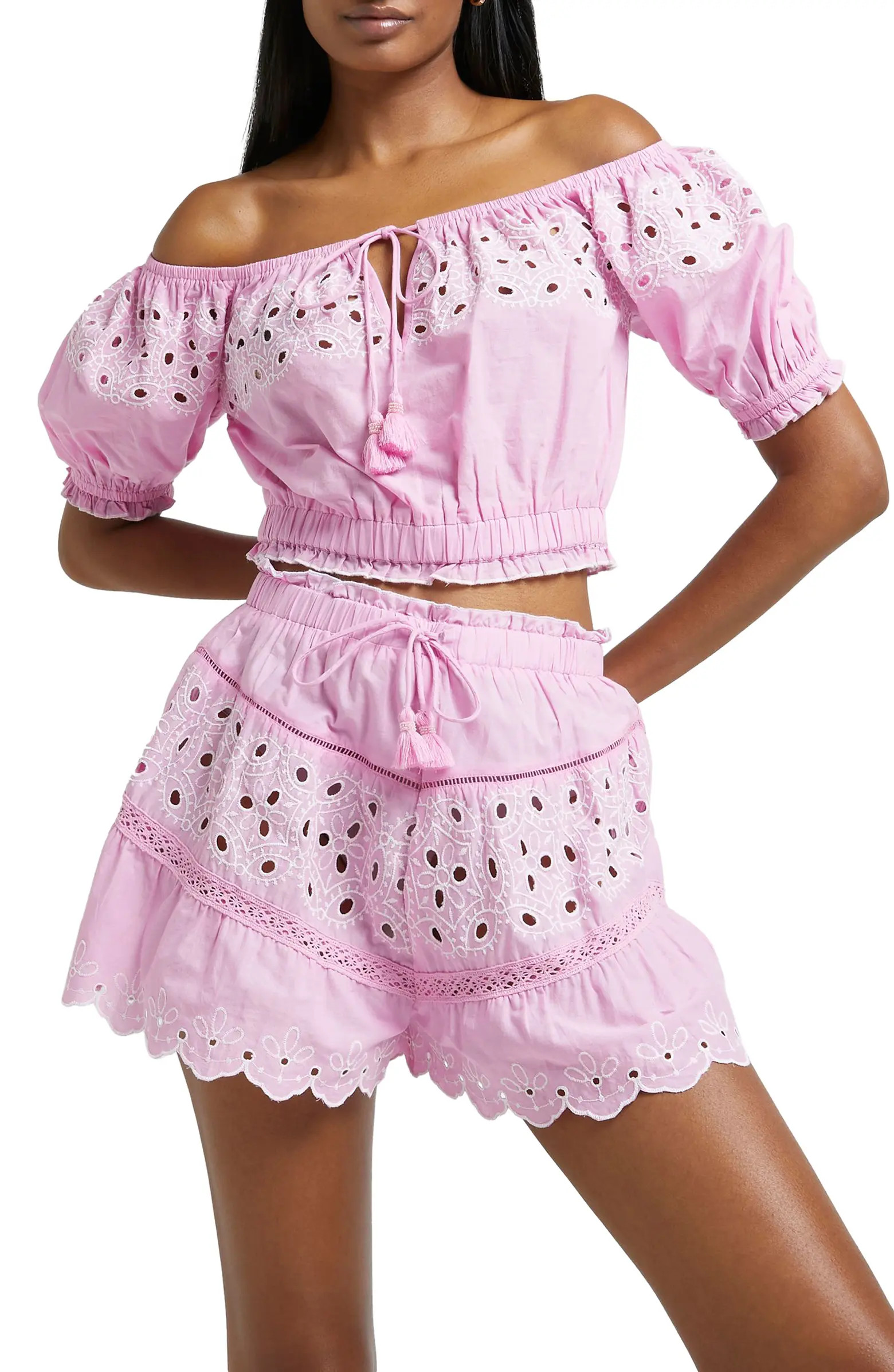 Puff Sleeve Off the Shoulder Cotton Top | Nordstrom