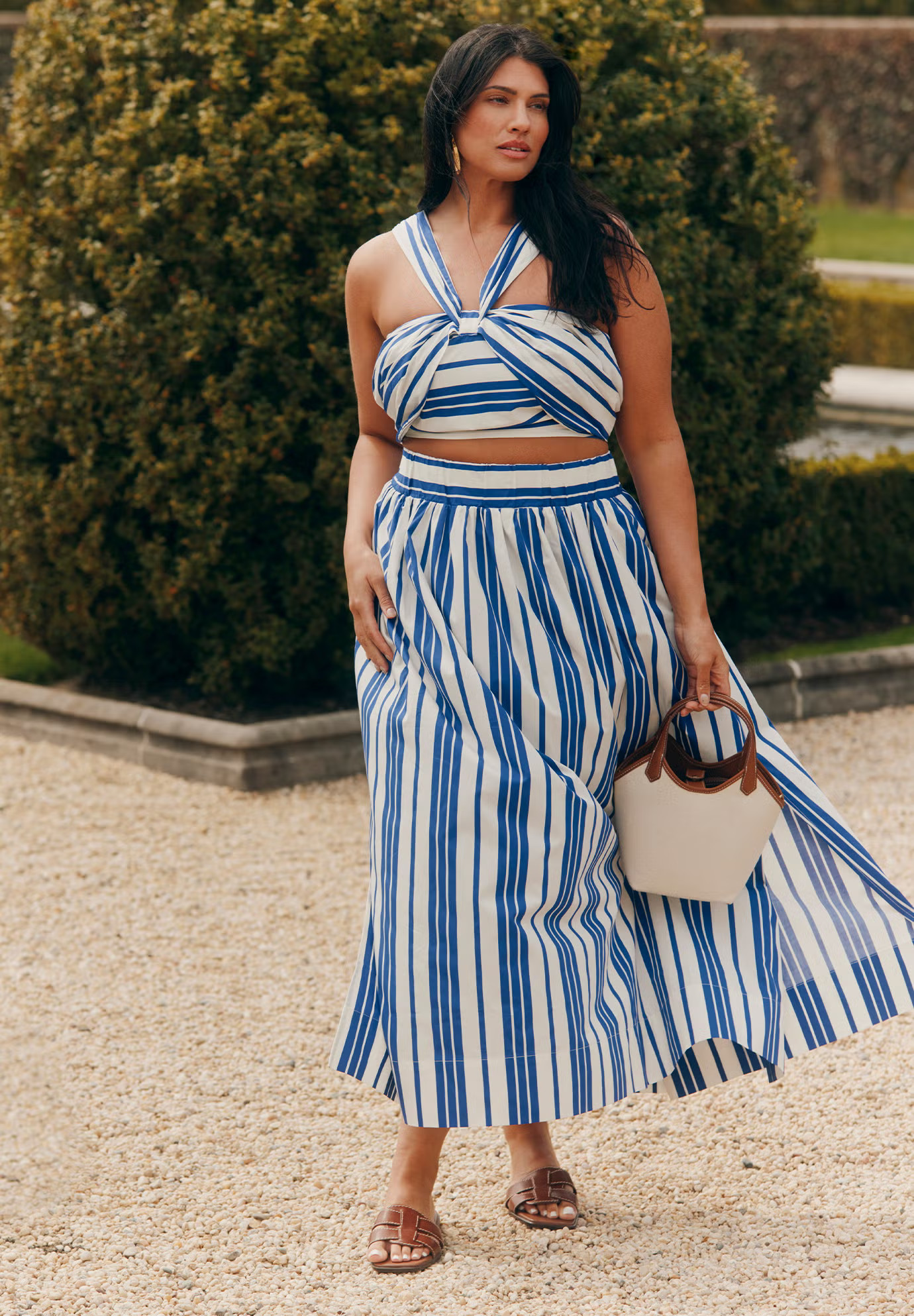 Poplin Maxi Skirt With Side Slits | Eloquii