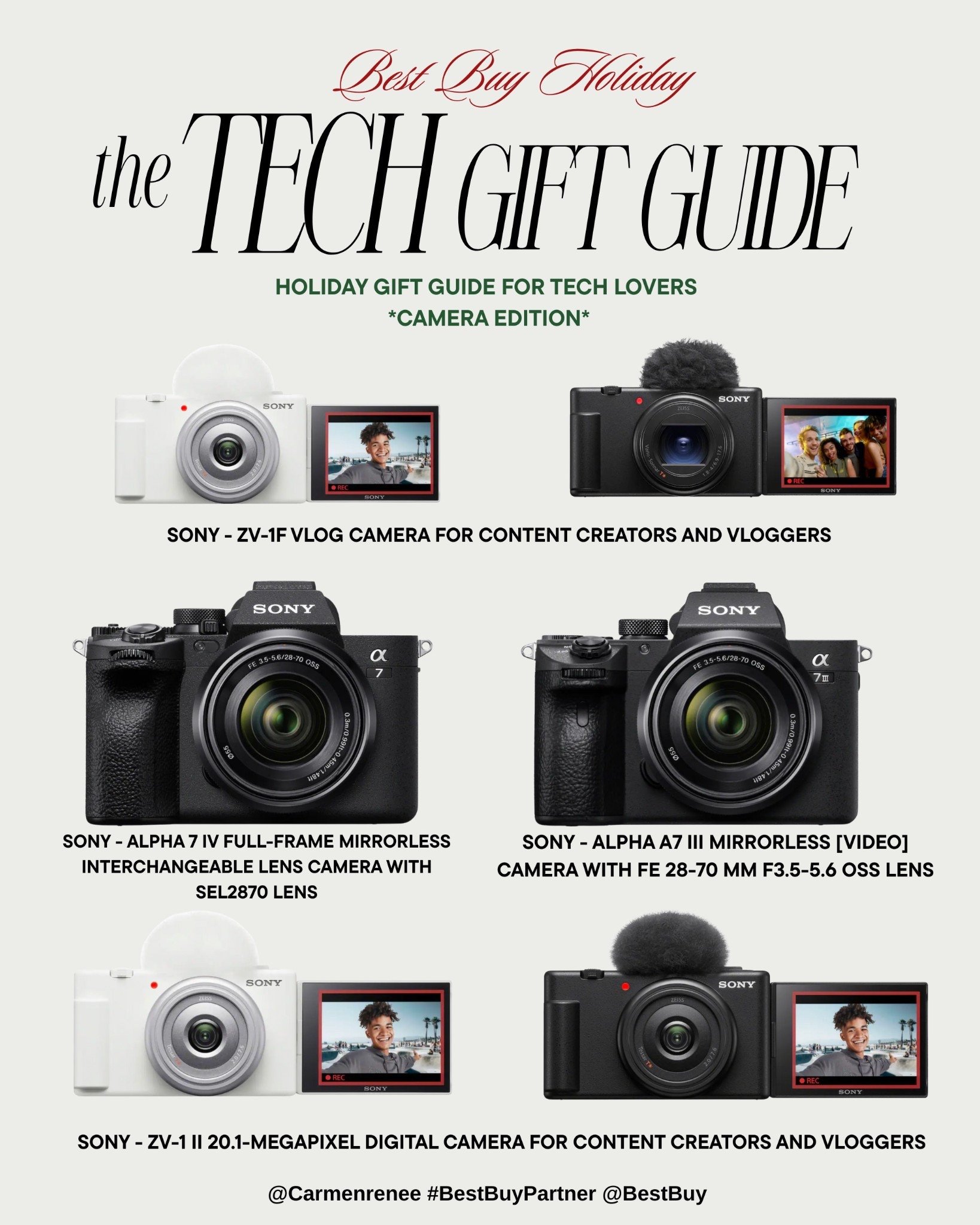 #BestBuyPartner ✨ I’ve teamed up with @bestbuy to round up my favorite tech gifts for creators! From my Sony ZV-II camera (my go-to for vlogs + content days) to a few other must-have creator gadgets — these are gifts any content lover will actually use all year long 🎥💻
Shop the full guide here 🤍

#LTKGiftGuide #LTKHoliday