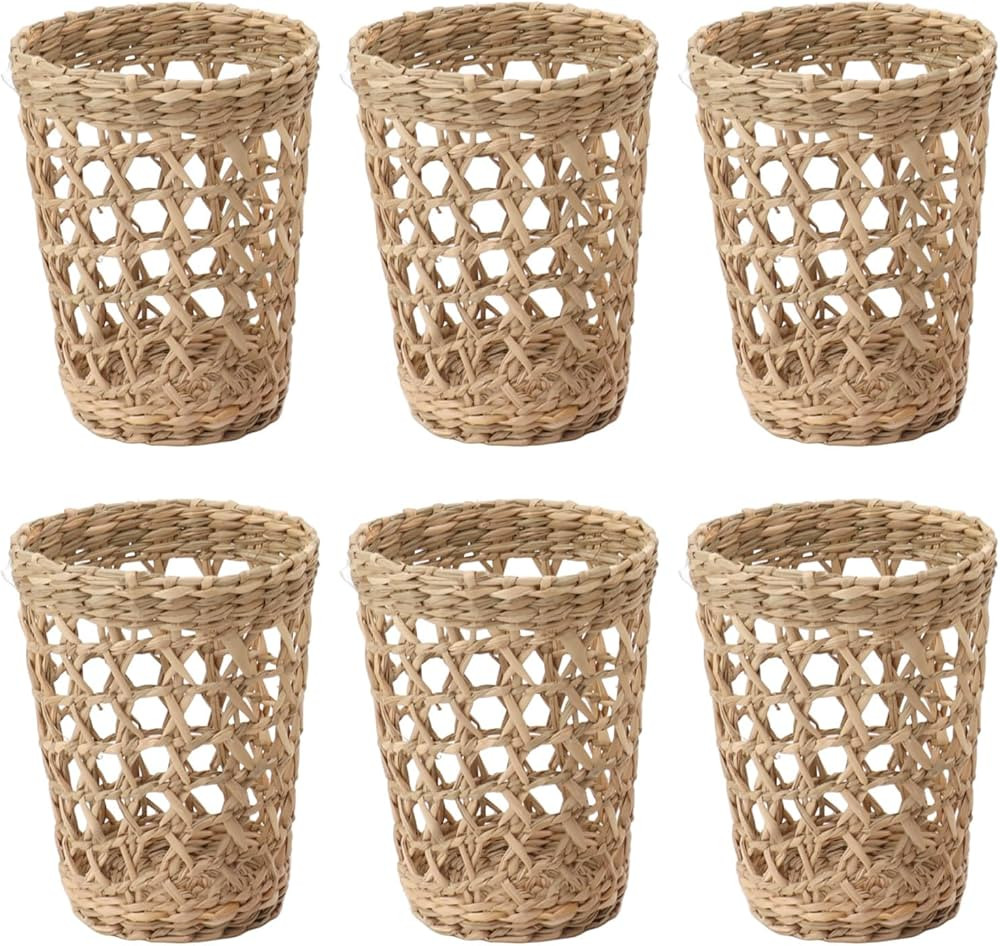 Mokylor 6pcs Wicker Woven Cup Holder, Rattan Drink Glass Cup Holder Reusable Coffee Cup Sleeve, R... | Amazon (US)