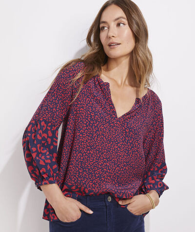 Leopard Print Flowy Top | vineyard vines