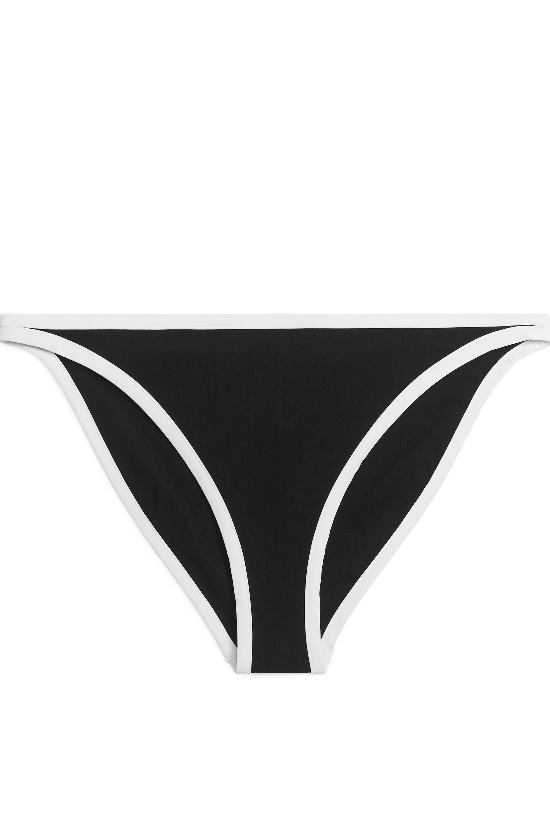Contrast Binding Bikini Bottom - Low waist - Black/White - Ladies | H&M GB | H&M (UK, MY, IN, SG, PH, TW, HK)