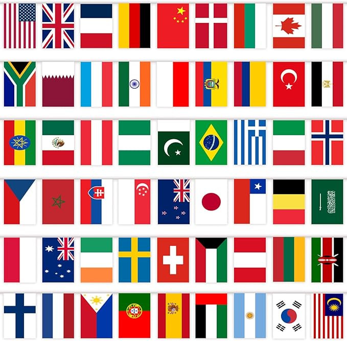 Olympic Decorations 2024, 200 Countries Flags Banner, 190 ft/ 58 meters, Flags of the World, Olym... | Amazon (US)