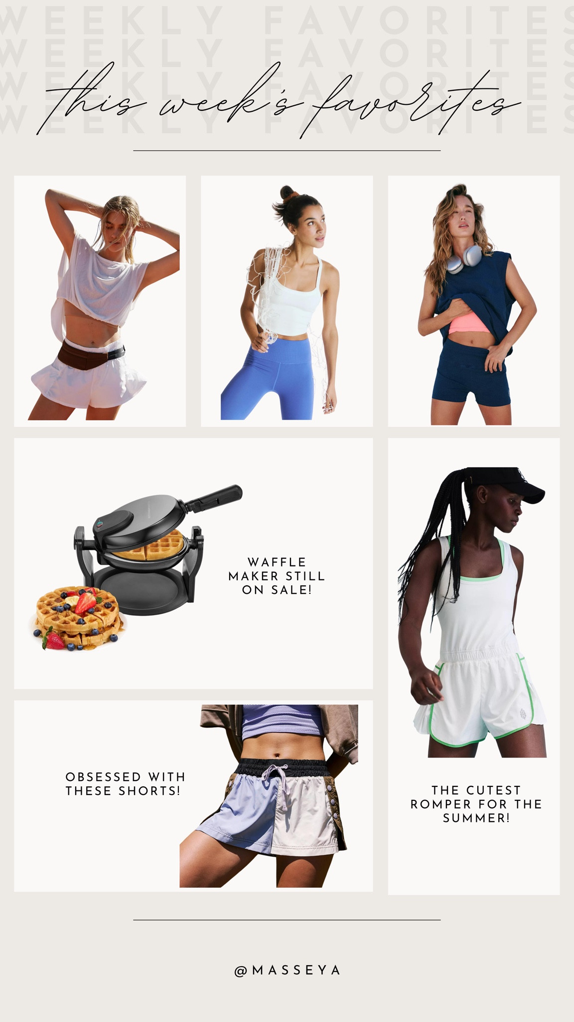 Rounding up this weeks favorites! We are loving all these free people styles for the summer!! 

Weekly favorites, summer styles, free people movement, waffle maker

#LTKActive #LTKfindsunder50 #LTKfindsunder100