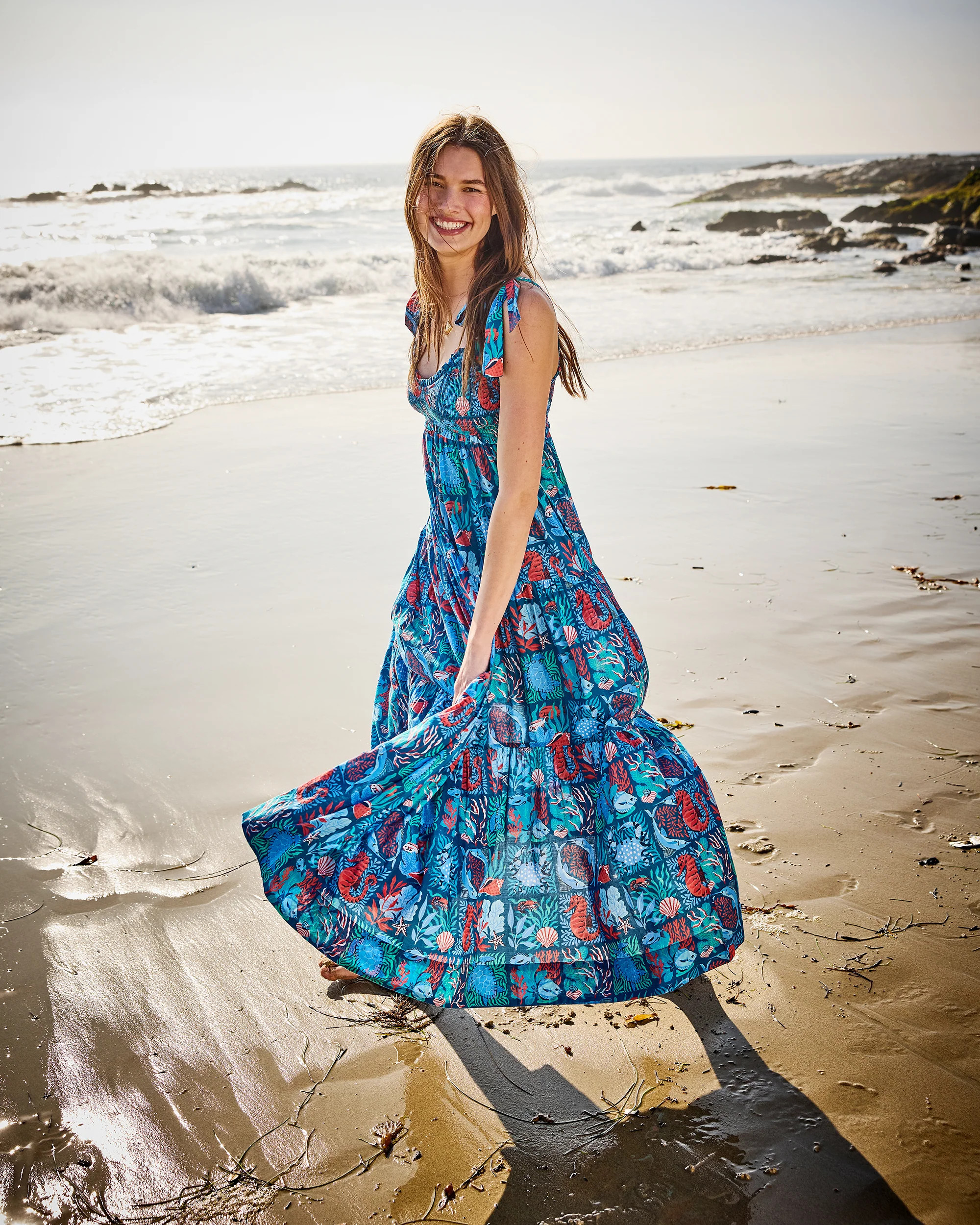 Stained Glass Sea - Siren Dress - Seaside Blue | Printfresh