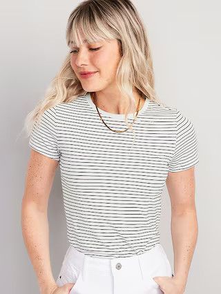 Striped Slim-Fit T-Shirt for Women | Old Navy (US)