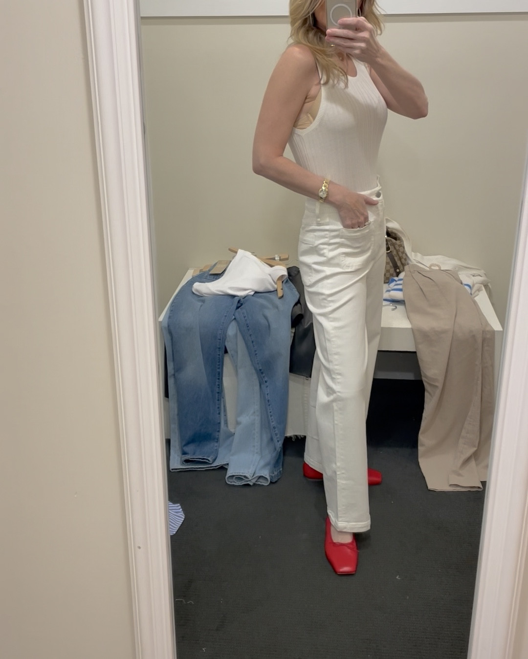 Here’s your denim download for this exclusive sale. I am wearing my usual size in the Emmett wide leg patch pocket jeans. They are best sellers and come in petite, tall, standard. I wear size 27 and I am 5’8” & 127 lbs.

#LTKSaleAlert #LTKVideo #LTKxMadewell