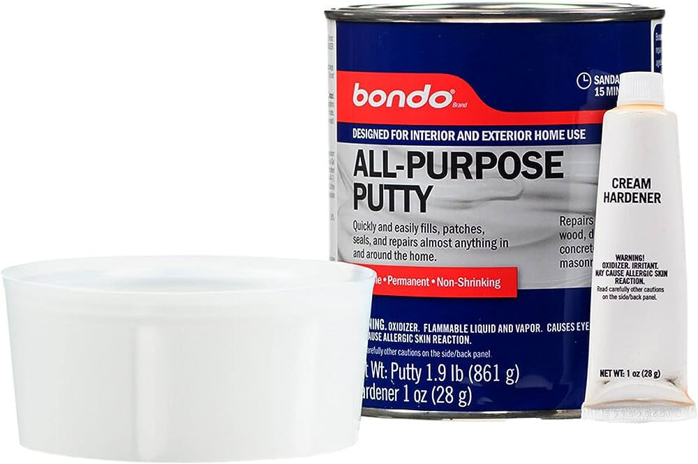 Bondo All-Purpose Putty, Designed for Interior and Exterior Home Use, Paintable, Permanent, Non-S... | Amazon (US)