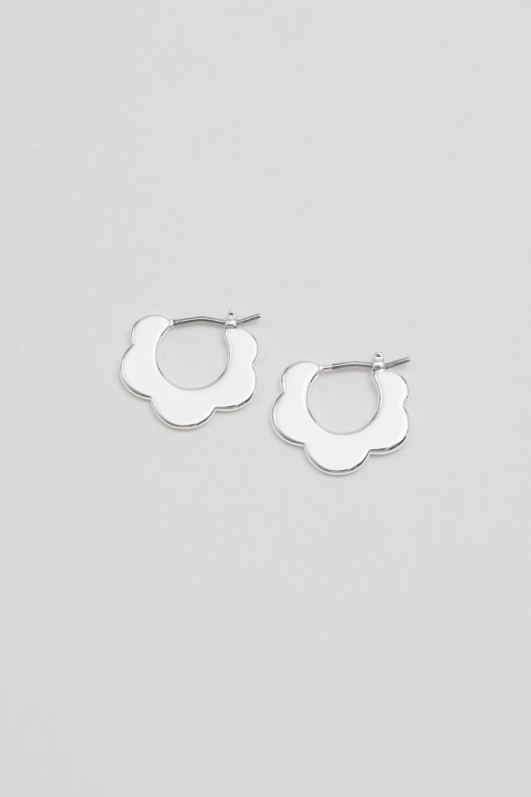 Flower Hoop Earrings - Silver - Ladies | H&M GB | H&M (UK, MY, IN, SG, PH, TW, HK)