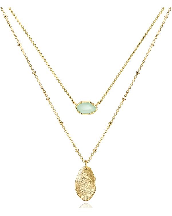 OZEL JEWELRY & GIFT Layered Gold Necklaces for Women - Crystal Colorful Delicate Cutting Pendant ... | Amazon (US)