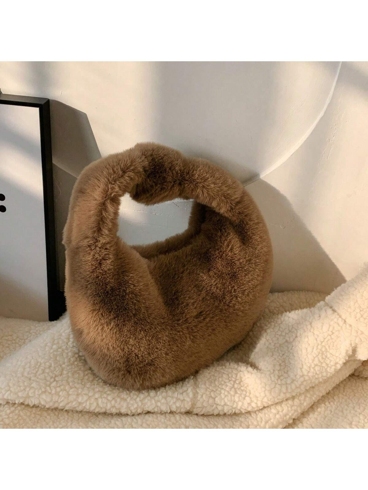 Plush shoulder bag, new trendy and cute small bag, handbag, ins youth bag, leisure bag, women's b... | SHEIN