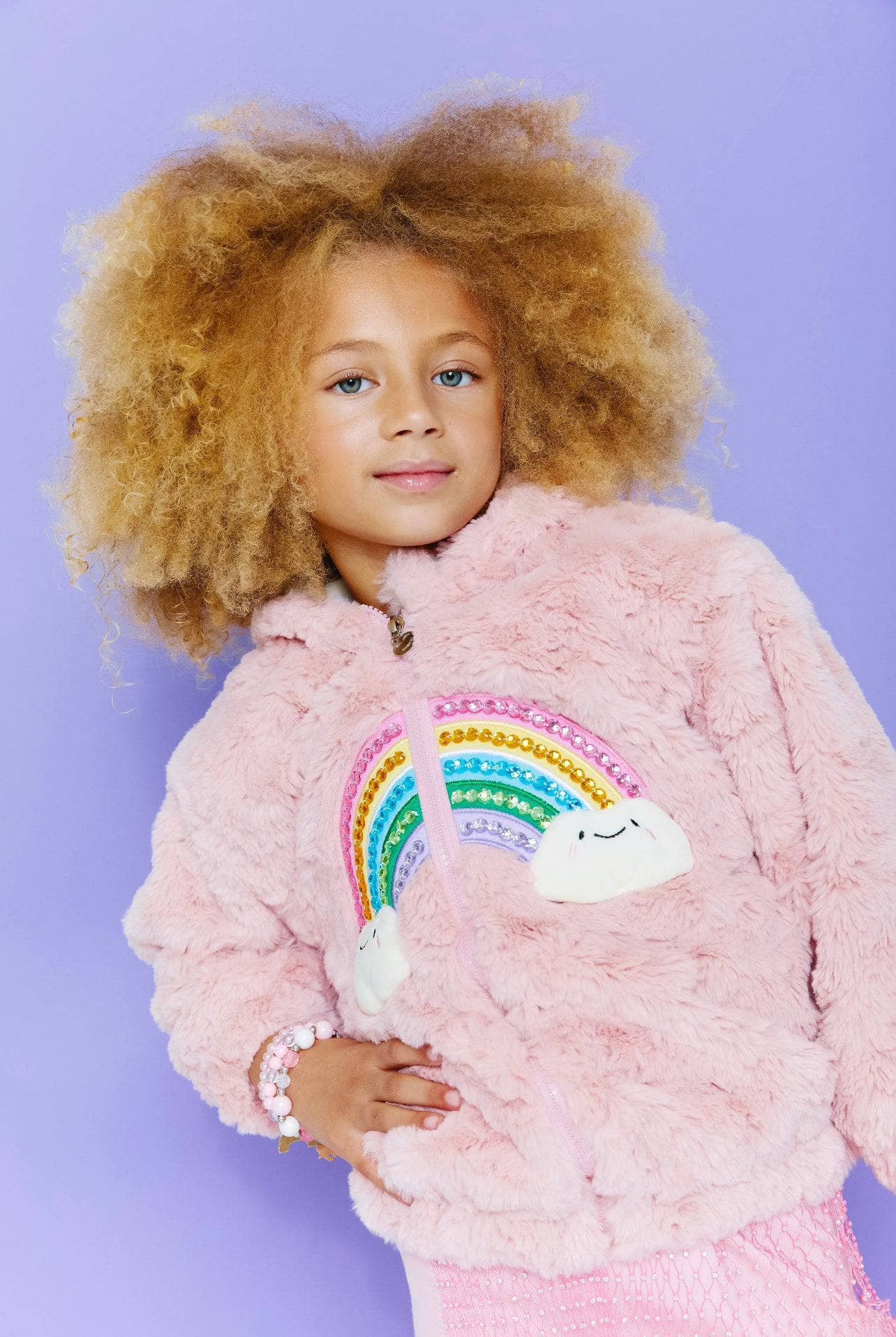 Fuzzy Rainbow Star Jacket 12 | Lola + The Boys