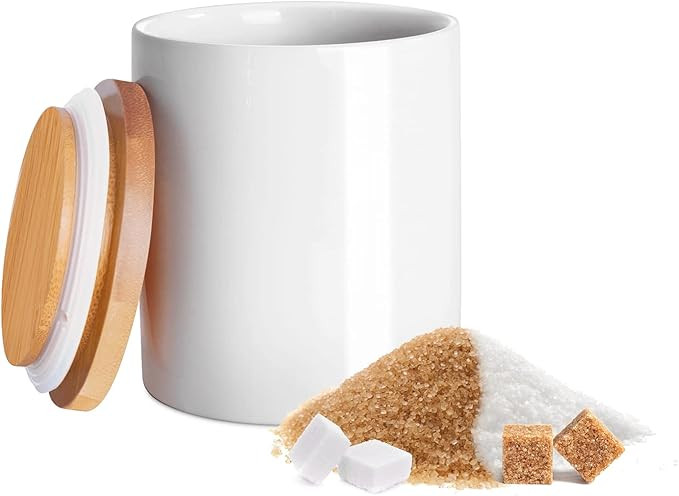 77L Food Storage Jar, 35.47 FL OZ (1050 ML), Ceramic Food Storage Jar with Airtight Seal Bamboo L... | Amazon (US)