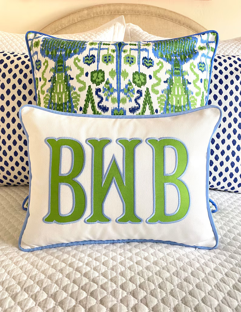 Applique Monogram Pillow Cover - Etsy | Etsy (US)