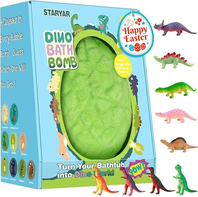 Easter Bath Bombs for Kids with Surprise Dinosaur Toys Inside, Easter Basket Stuffers, XXXL Dinos... | Amazon (US)