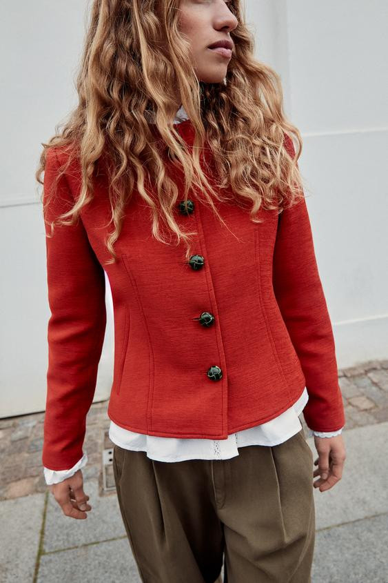 STRAIGHT-CUT SHOULDER-PAD JACKET | Zara US