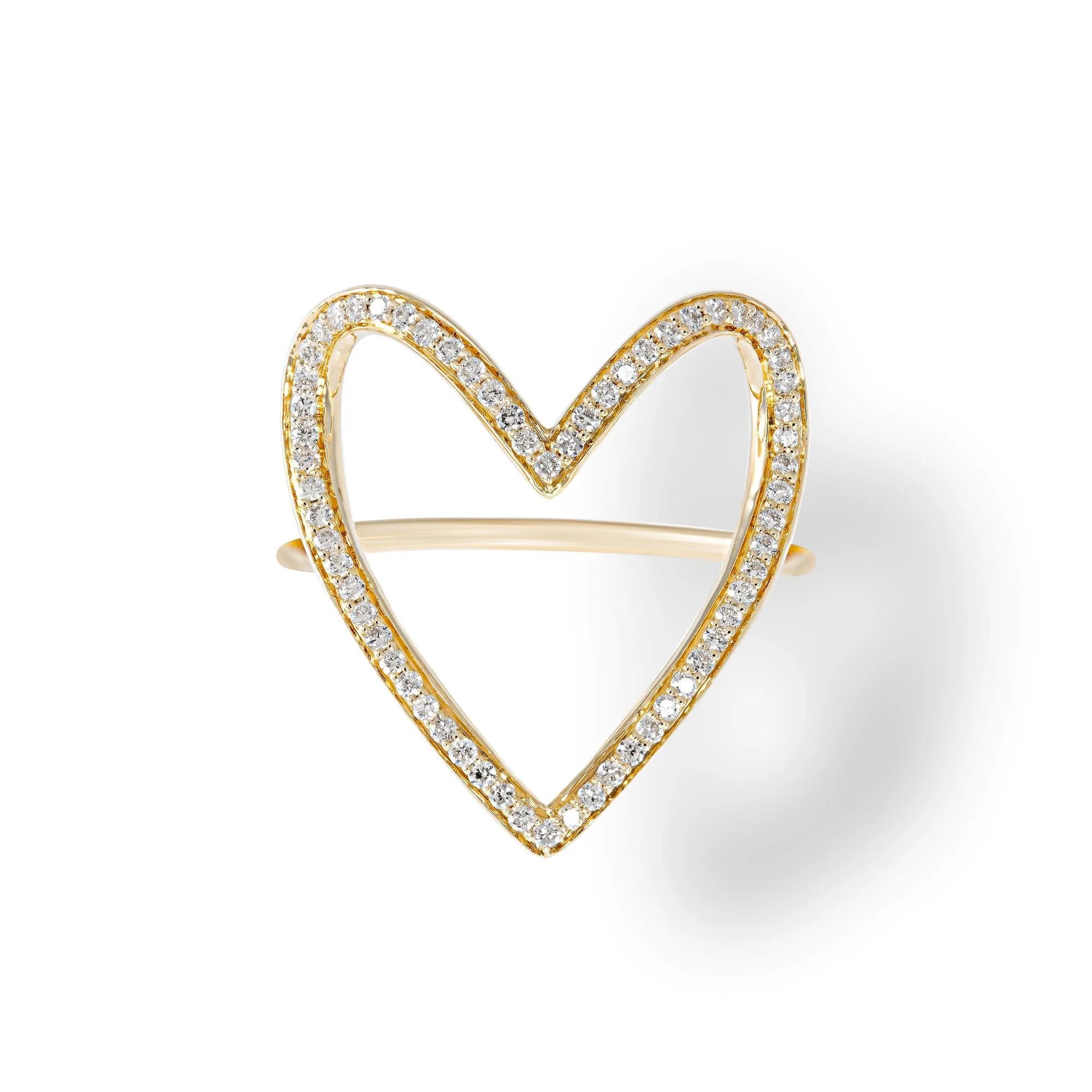 Open Heart Diamond Ring | LINDSEY LEIGH JEWELRY