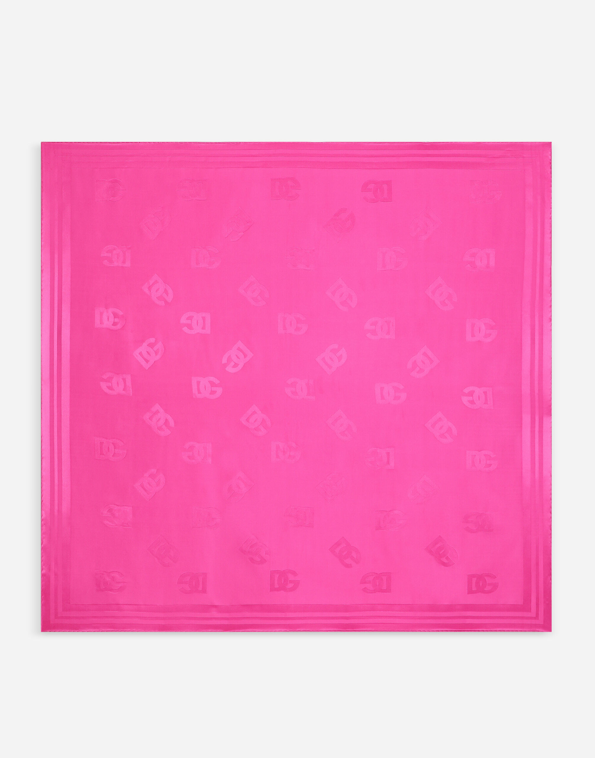 Twill scarf with red rose print (70 x 70) | Dolce & Gabbana
