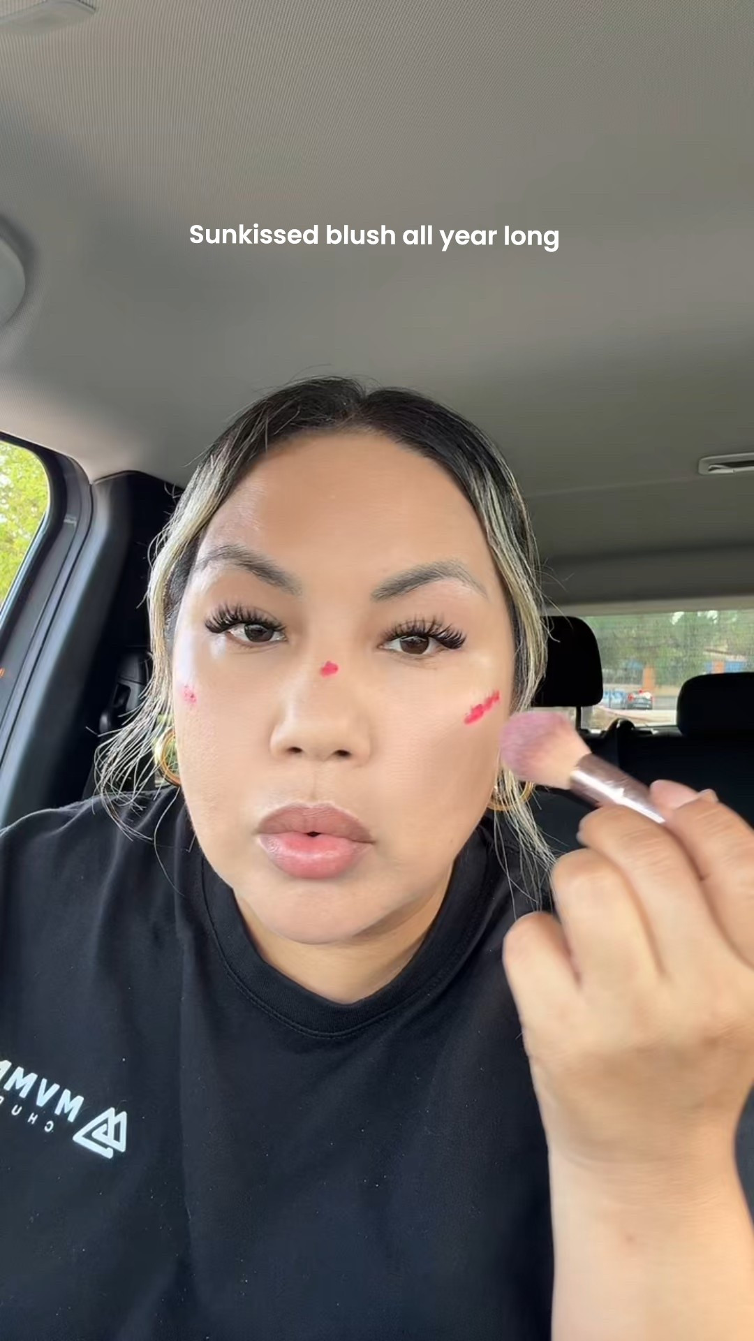 Not ready for fall makeup 🤭✨ 
Favorite blush linked in my bio! #gokyliego 

#sunkissedmakeup #redblush #kyliecosmetics #blush #makeupaddict #makeuptutorial #beautyblogger #fallmakeuplook 

#LTKBeauty #LTKOver40 #LTKSaleAlert