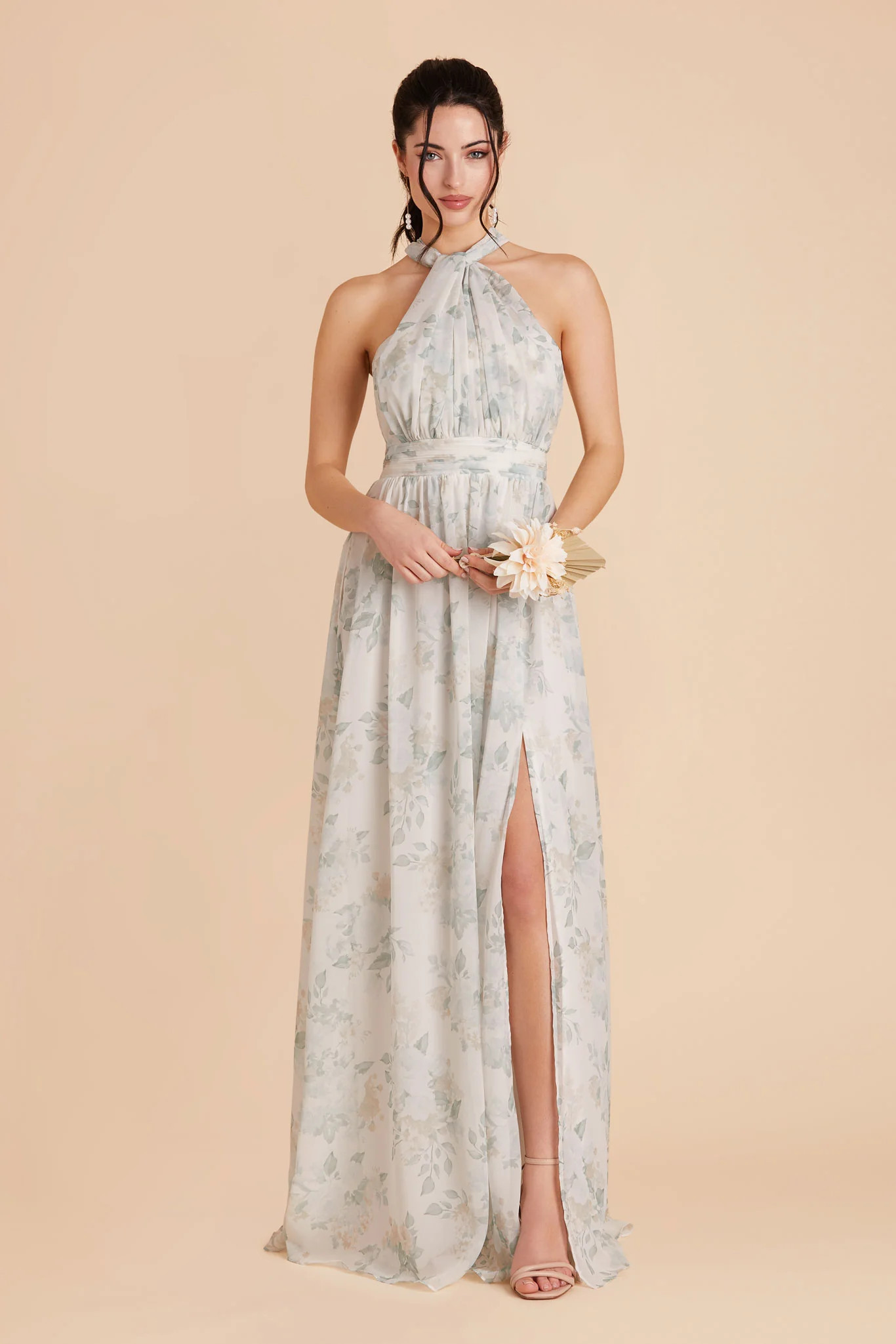 Sage Spring Garden Bridesmaid Dress Chiffon Size Medium Birdy Grey Grace Dress With Slit | Birdy Grey