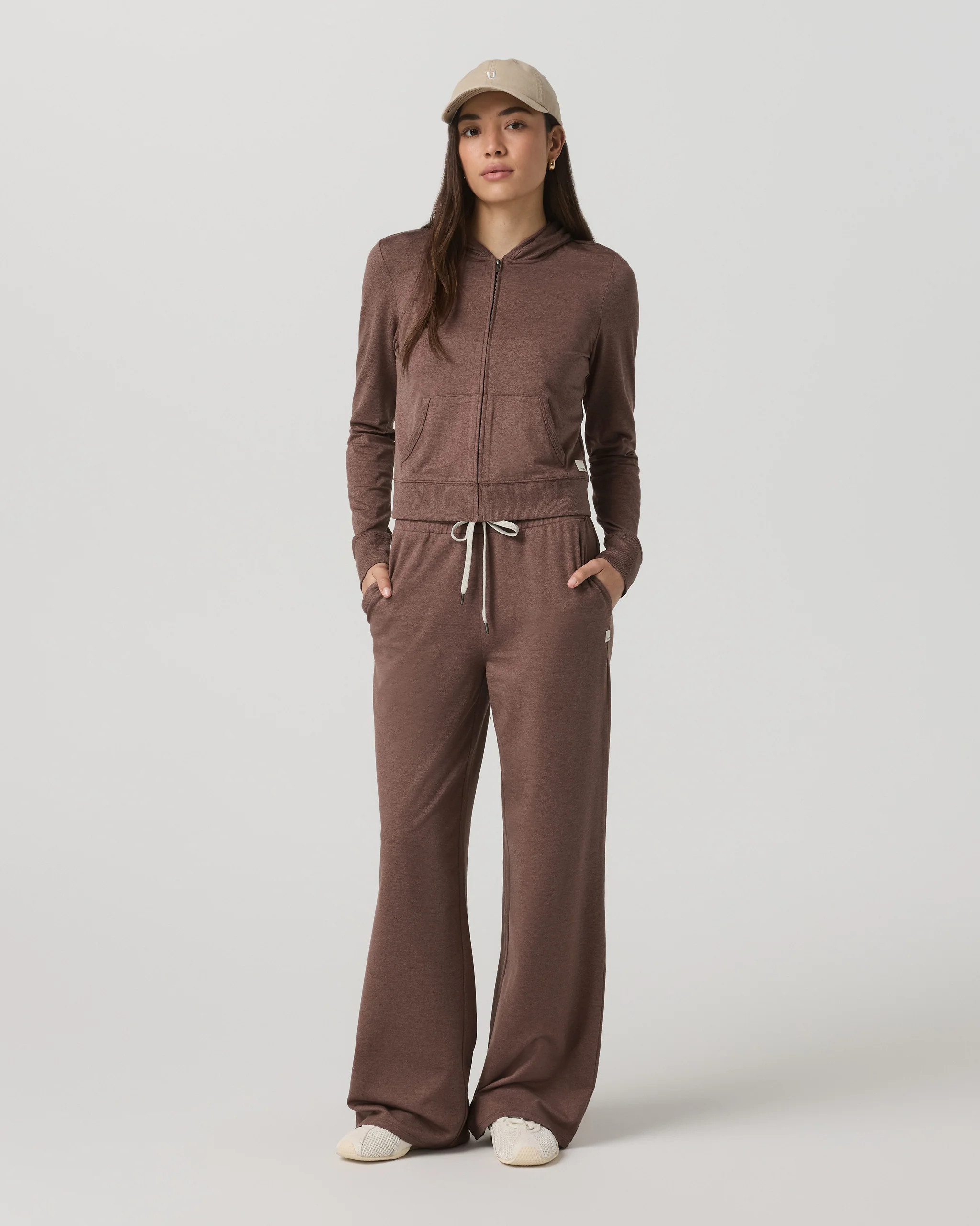 Halo Mini Full Zip Hoodie \u2013 Women's Sable Heather Hoodie \u2013 Vuori | Vuori Clothing (US & Canada)