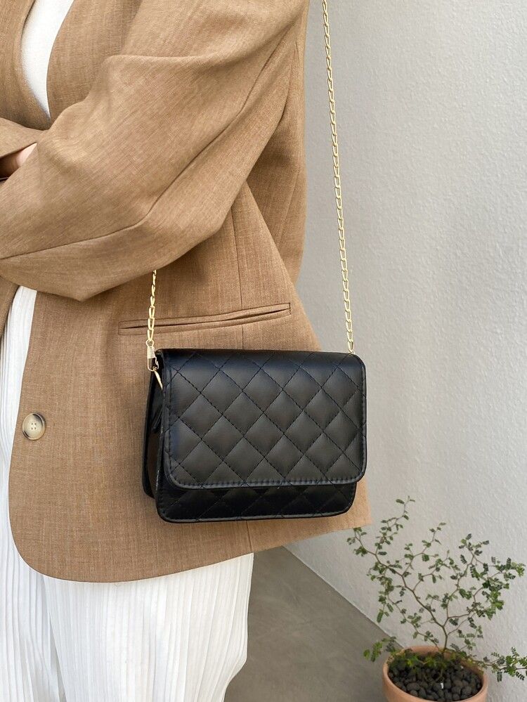 Mini Quilted Chain Crossbody Bag | SHEIN