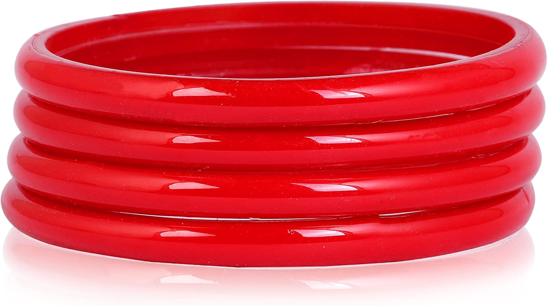 JD'Z COLLECTION Indian Jewelry Glass Bangles for Women Bollywood Plain Glass Bangles Set of 4p Tr... | Amazon (US)