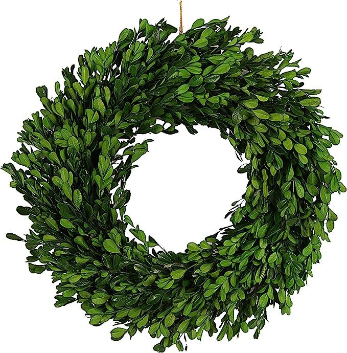 Creative Co-op Faux Boxwood Wreath, Green | Amazon (US)