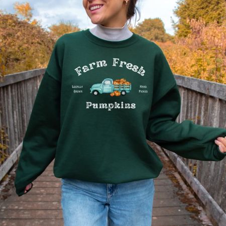 Farm fresh pumpkins fall sweatshirt 🎃

#LTKstyletip #LTKunder50 #LTKSeasonal