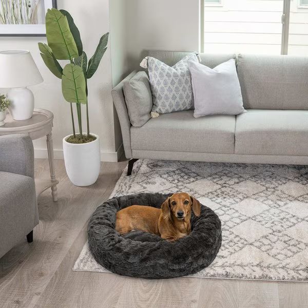 Best Friends by Sheri Calming Lux Fur Donut Cuddler Bolster Cat & Dog Bed | Chewy.com