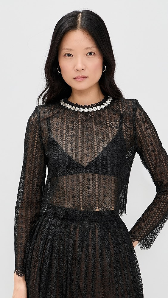 Black Organza Lace Top | Shopbop