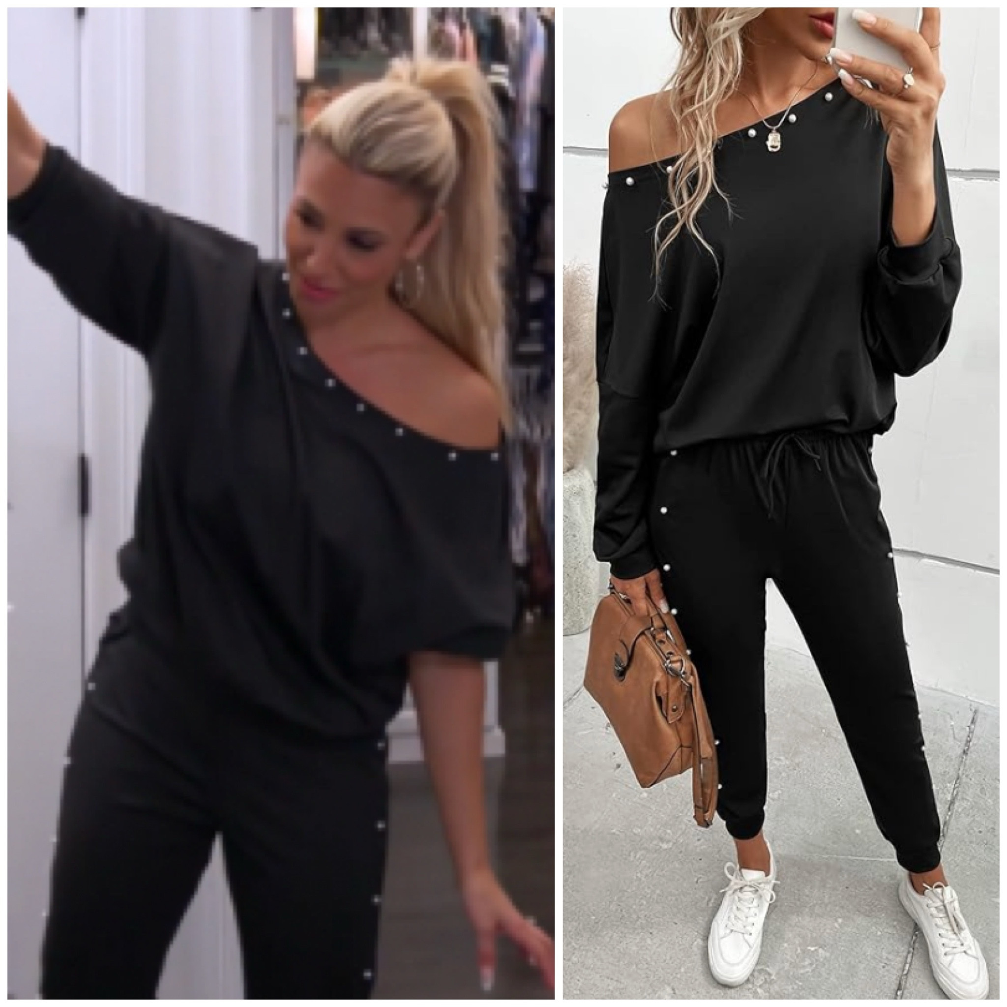 Danielle Cabral’s Black Pearl Embellished off the shoulder top and pants set

#LTKFindsUnder50 #LTKFindsUnder100