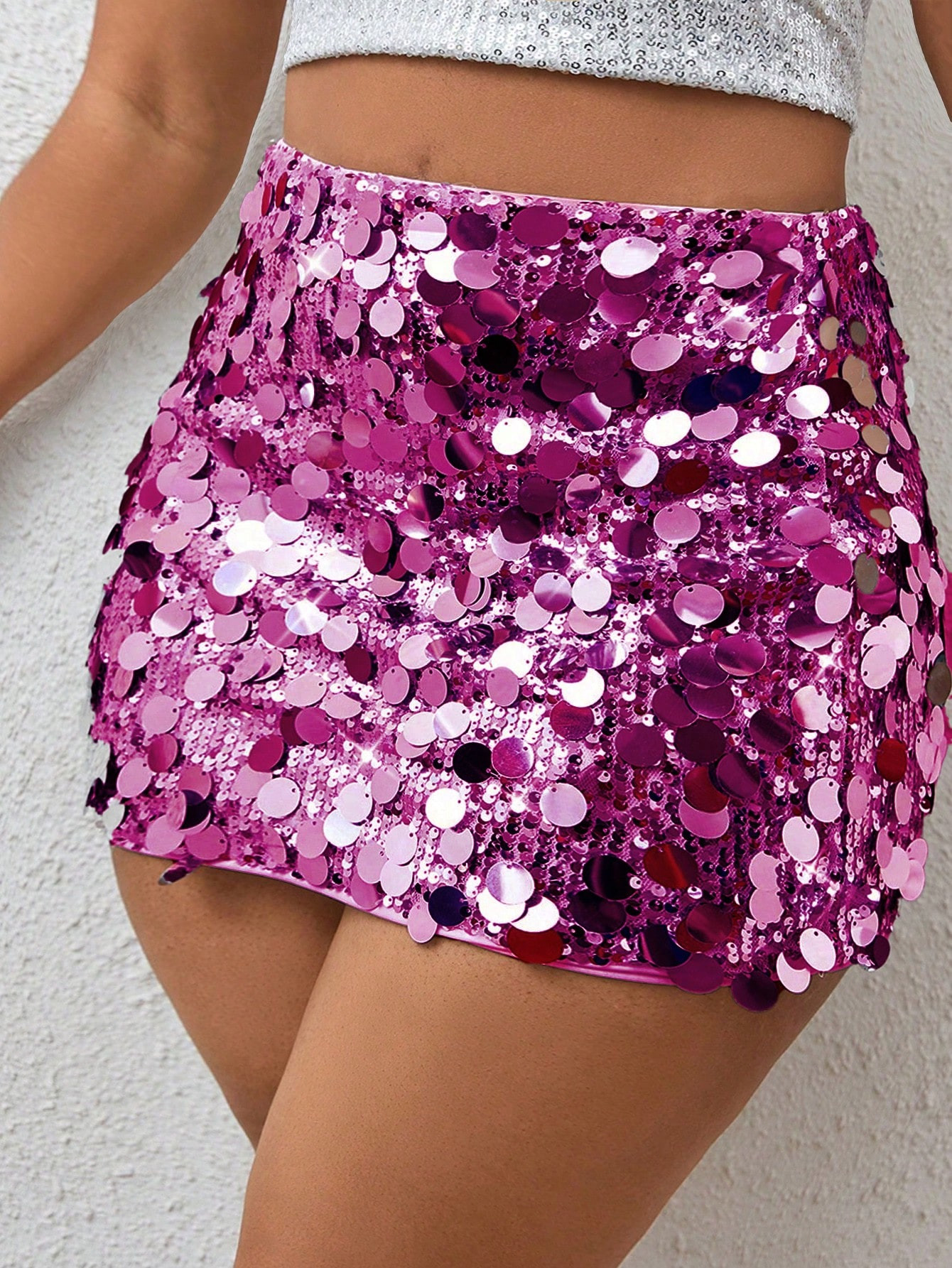 SHEIN BAE Plus Size Women's Glitter Skirt | SHEIN