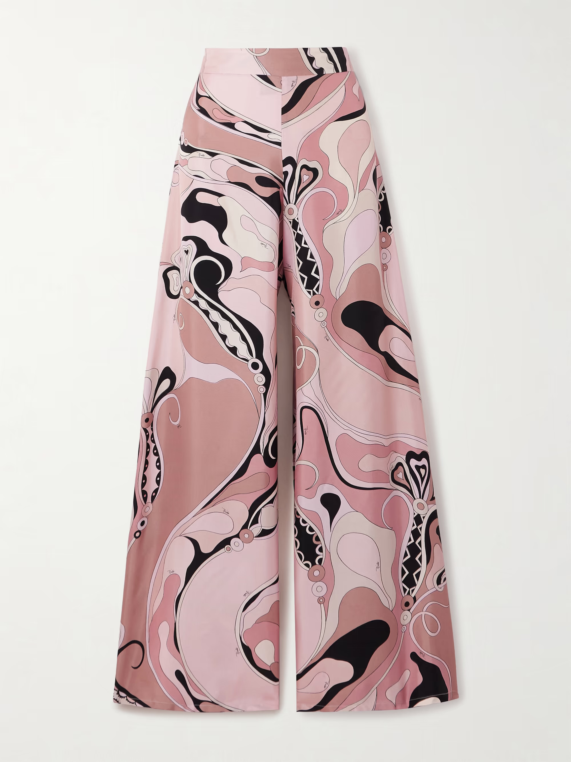 Printed silk-twill wide-leg pants | NET-A-PORTER (US)