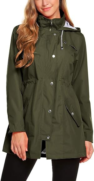 ZHENWEI Womens Lightweight Hooded Waterproof Active Outdoor Rain Jacket S-XXL | Amazon (US)