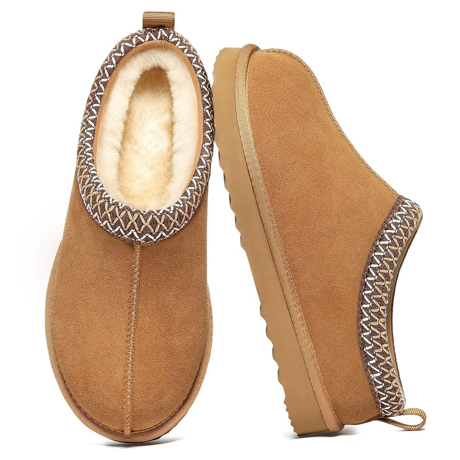 Litfun Women's Fuzzy House Slippers Genuine Suede Fluffy Winter Slipper Cozy Furry Warm Shoes Ind... | Amazon (US)