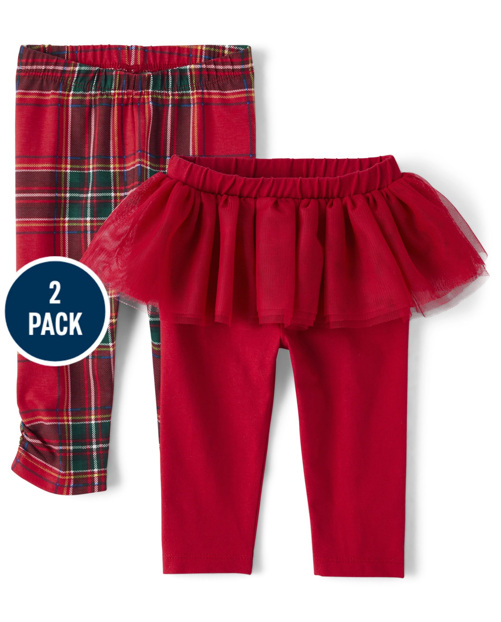 Baby Girls Plaid Tutu Leggings 2-Pack - classicred | The Children's Place