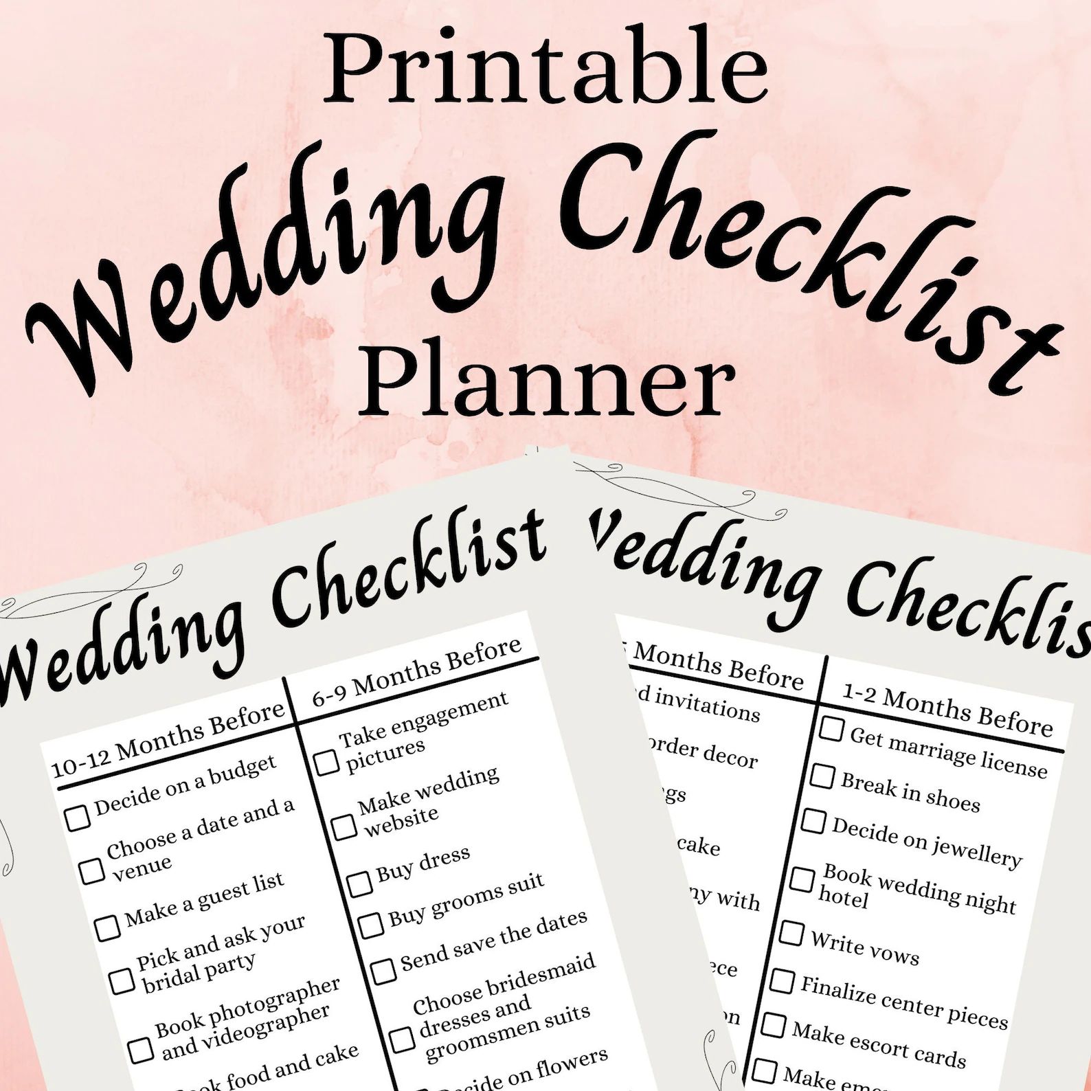 Wedding Planner Checklist Printable Wedding Checklist Wedding Checklist Wedding to Do List Weddin... | Etsy (CAD)