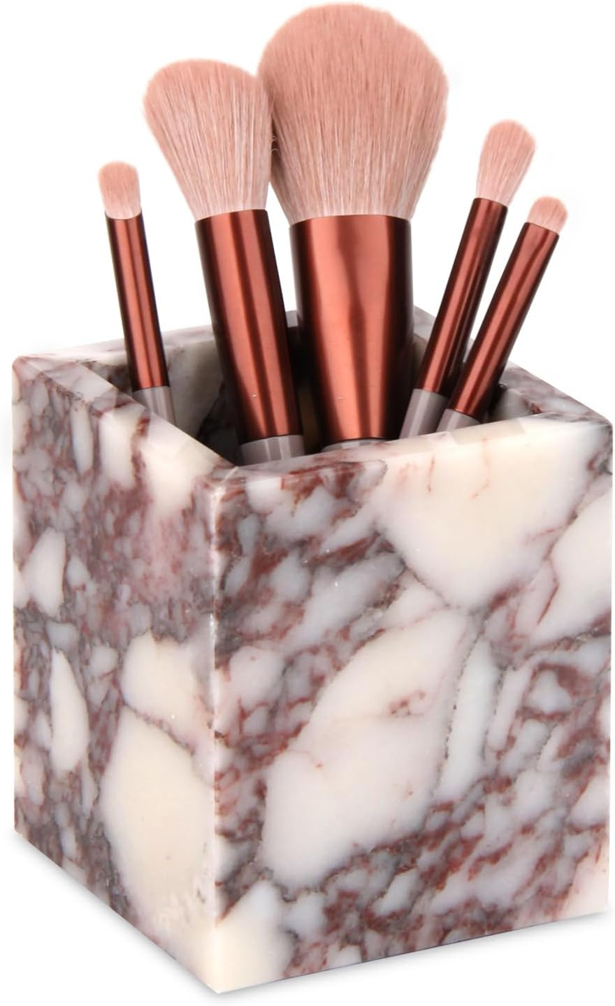 Marble Toothbrush Holder, Calacatta Viola, 8.5 x 8.5 x 10 cm | Amazon (UK)