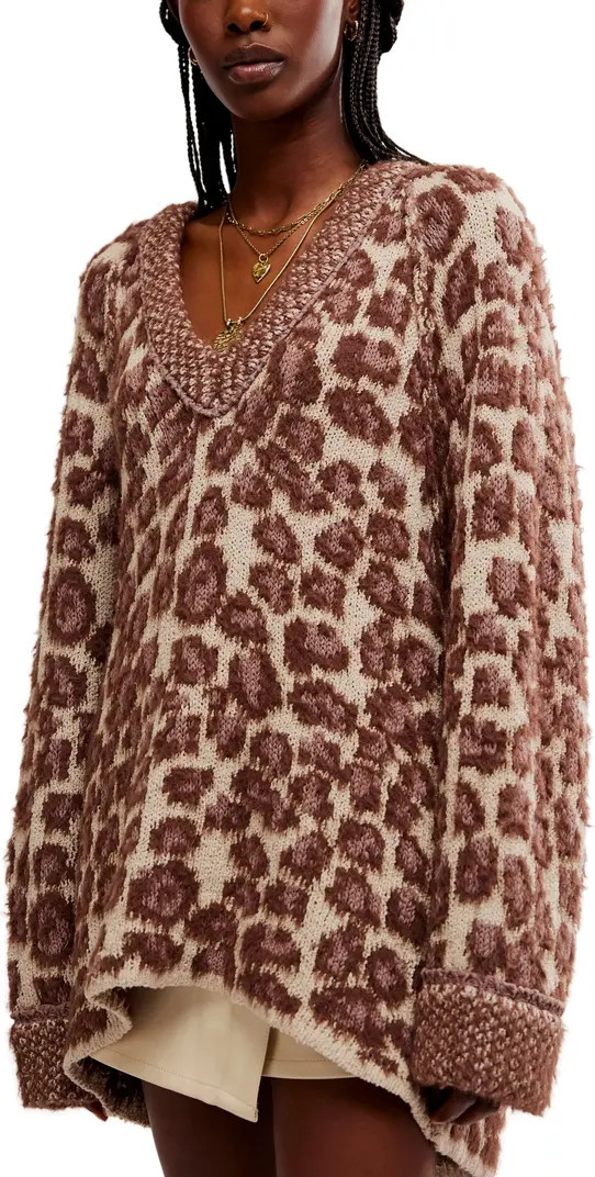 Animal Pattern Tunic Sweater | Nordstrom
