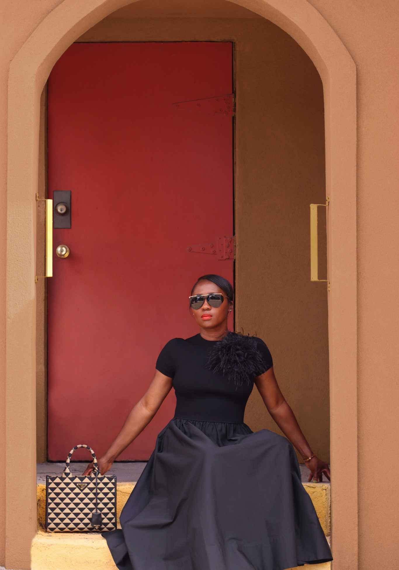 A lovely knit light weight knit top black dress styled with @saks. 
#saks #sakspartner


#LTKStyleTip #LTKItBag