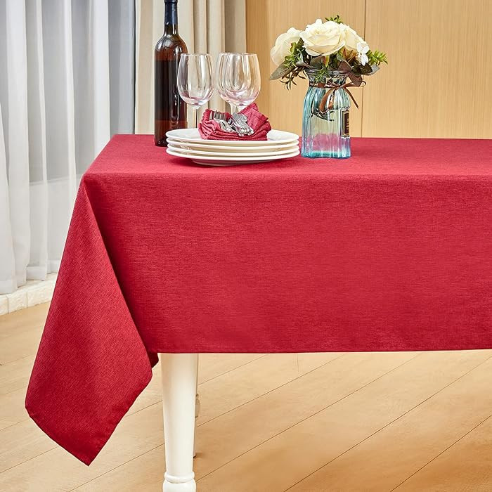Mebakuk Rectangle Table Cloth Linen Farmhouse Tablecloth Waterproof Anti-Shrink Soft and Wrinkle ... | Amazon (US)