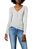 Tommy Jeans Women's Long Sleeve Original Henley Shirt, Light Grey Heather, Large | Amazon (US)