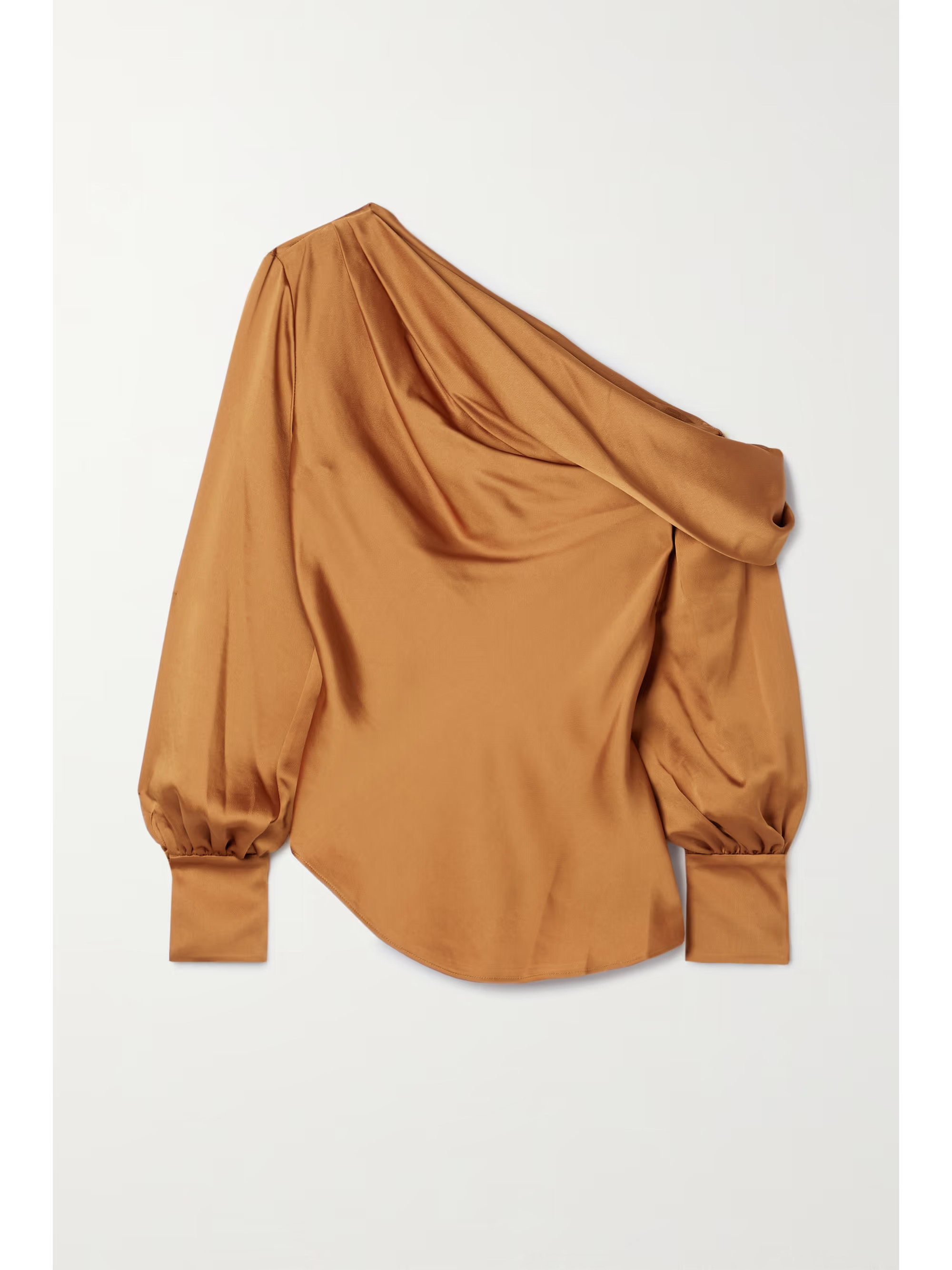 Alice one-shoulder draped satin blouse | NET-A-PORTER (US)