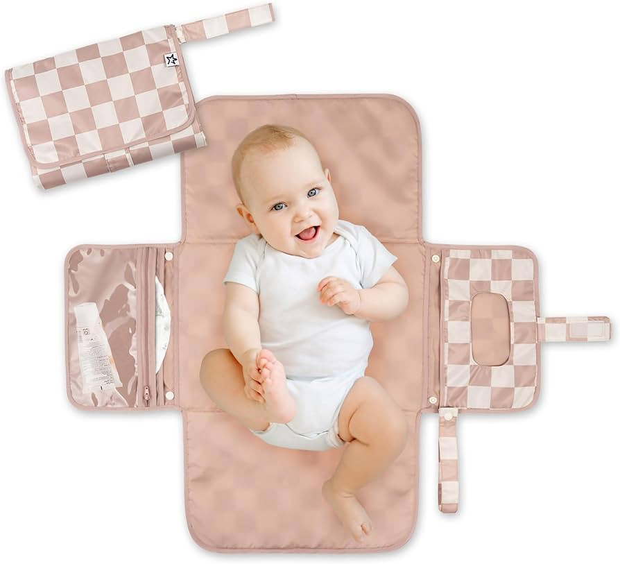 Tiny Twinkle Portable Diaper Changing Pad - Foldable Waterproof Diaper Changing Mat for Travel, B... | Amazon (US)